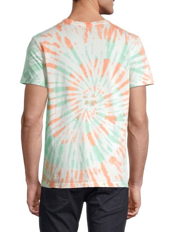 Translation missing: en.Eleven Paris Men's Graphic Tie-Dye T-Shirt in Green/Orange Tie Dye-Size Medium