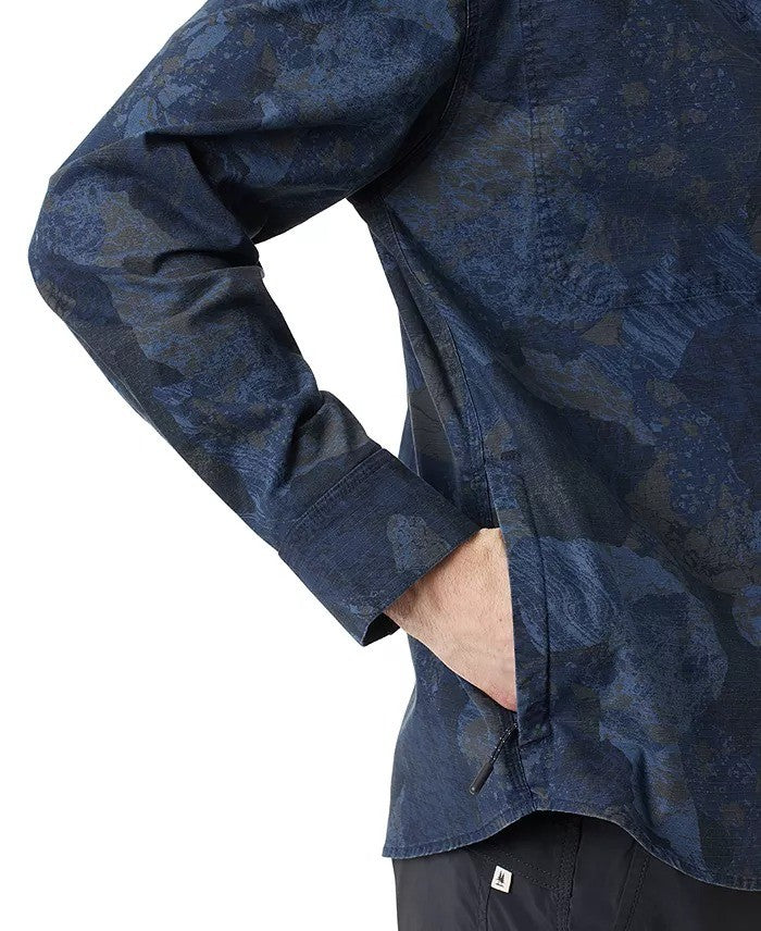 Translation missing: en.Bass Outdoor Utility Shacket Men's Small Navy Rock Camo Ripstop Shirt Jacket