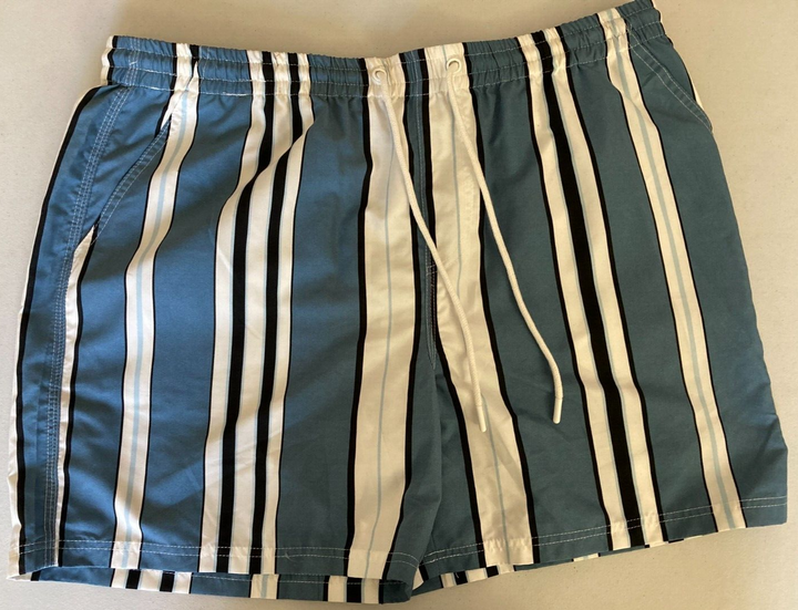 Translation missing: en.And Now This Men's Relaxed-Fit Stripe Drawstring Shorts in Blue Colorwa-Size 2XL