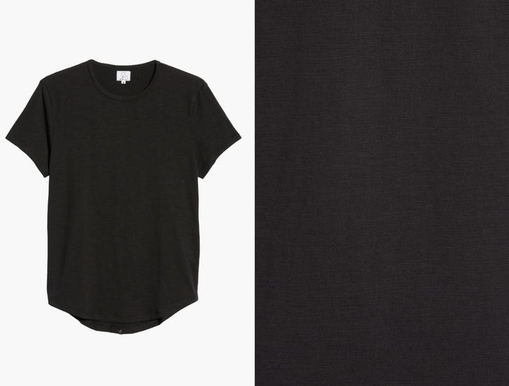 Translation missing: en.Kuwalla Men's Slub Hi Lo T-Shirt in Black-Size Small