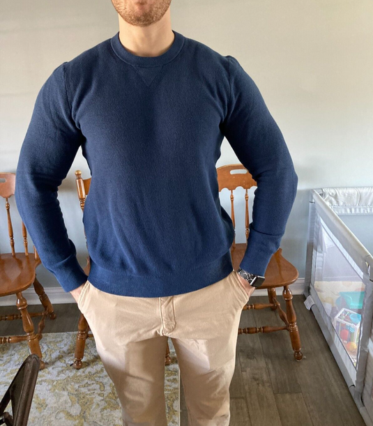 Translation missing: en.Michael Kors Men's Regular-Fit Solid Sweater in Denim Blue-Size XL