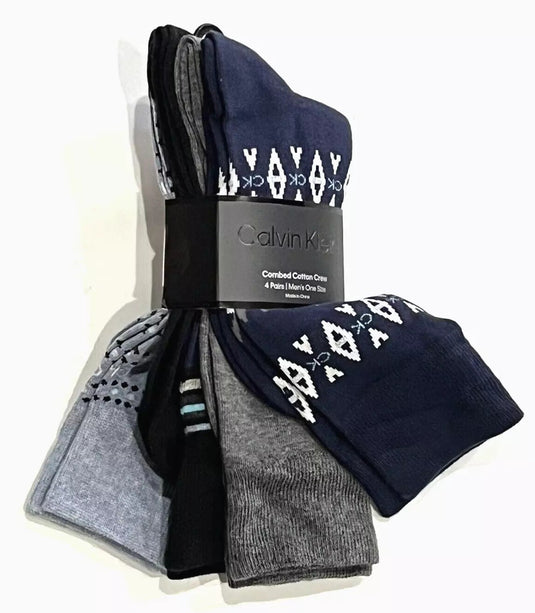 Translation missing: en.Calvin Klein Men's Fair Isle/Mixed Crew Dress Socks, 4-Pk.Blue Asst.-7-12