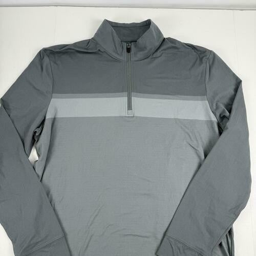 Translation missing: en.PGA Tour Chest Stripe Ombre Long Sleeve Quarter-Zip Golf Sweater Gray Size XL