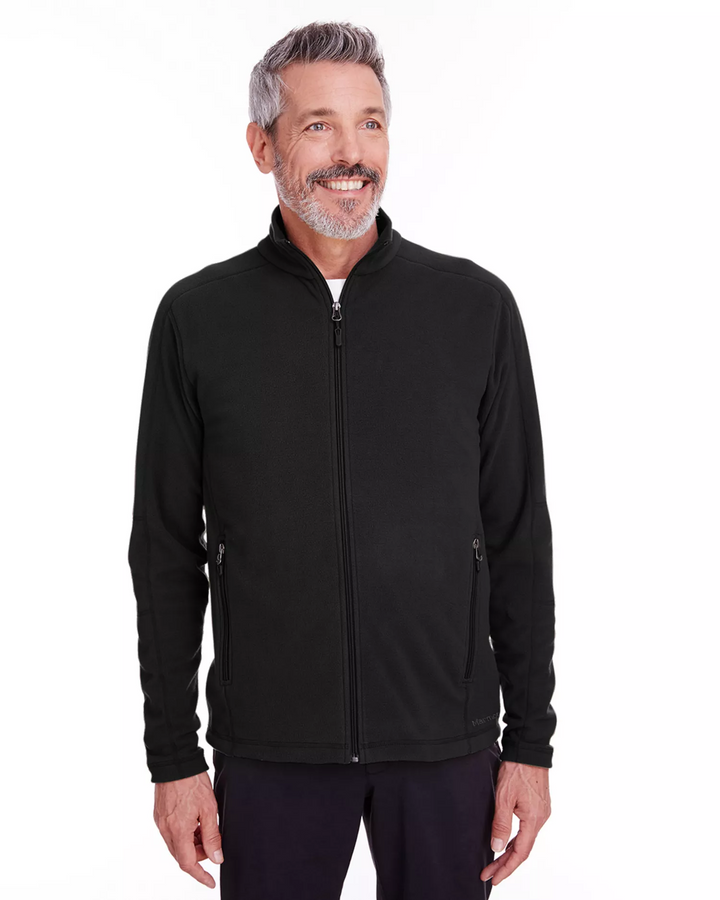 Translation missing: en.Marmot Men's Rocklin Jacket Size 2XL Black Fleece Full Zip Pockets Mock Neck
