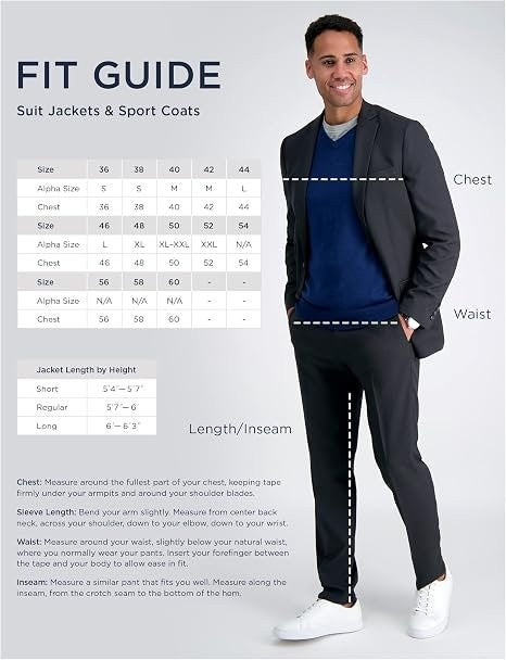 Translation missing: en.Haggar Men's Smart Wash Classic Fit Suit Separates Jackets Black-42S