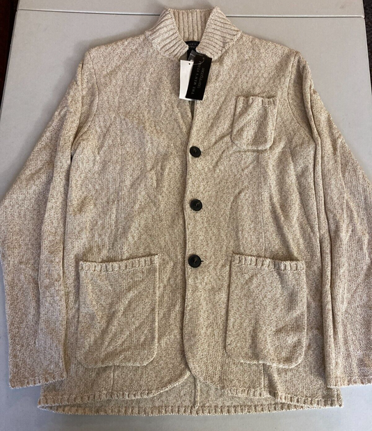 Translation missing: en.Major Department Store Designer Melange Knit Regular Fit Cardigan Sweater Sand-L
