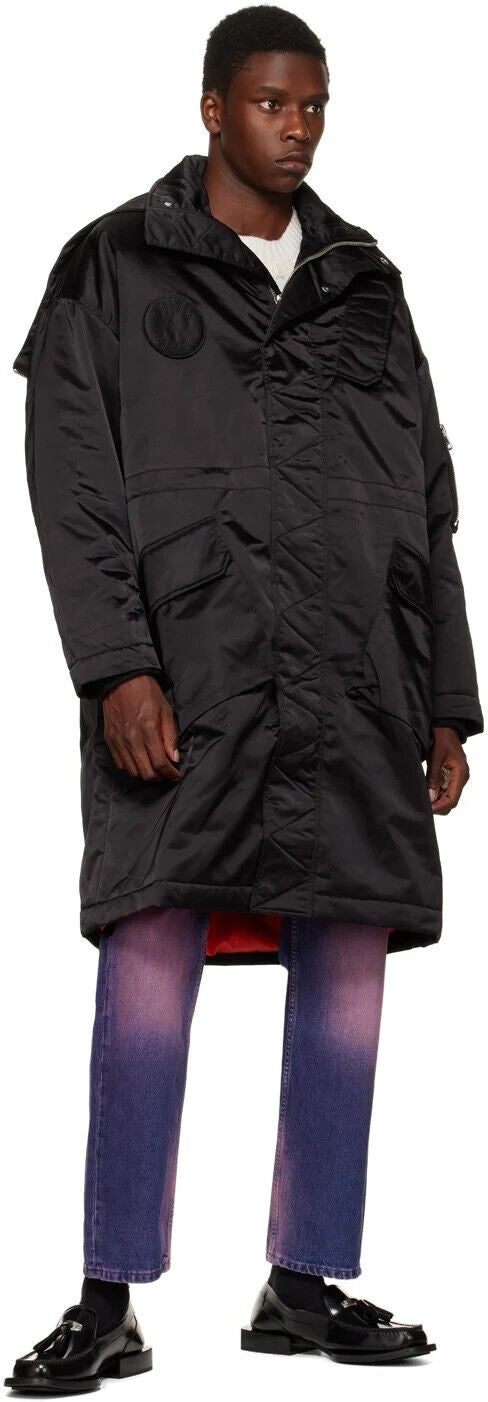 Translation missing: en.ETUDES Ohio Men's Black Long Padded Zipped-Hood Coat-EU 50 US Large