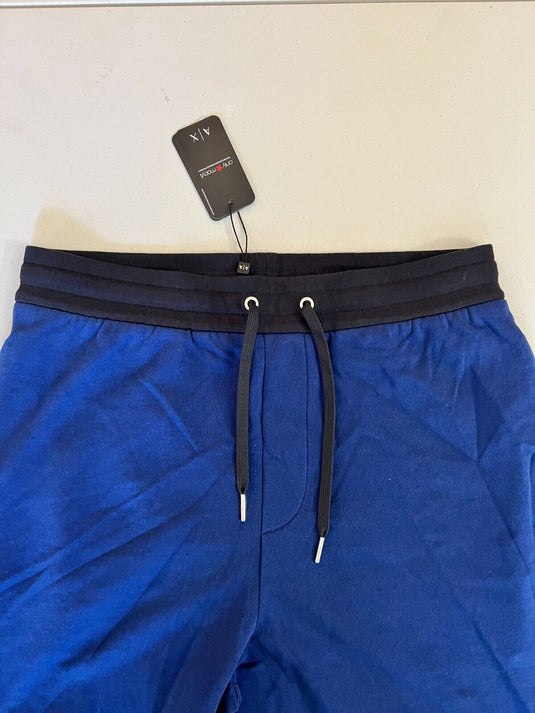Translation missing: en.AX Armani Exchange Men's Pieced Colorblocked Shorts in Navy Blue-Size Large