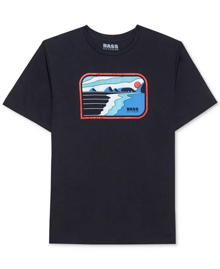 Translation missing: en.Bass Outdoor Men's Performance Graphic T-Shirt UPF50 in Black-Small