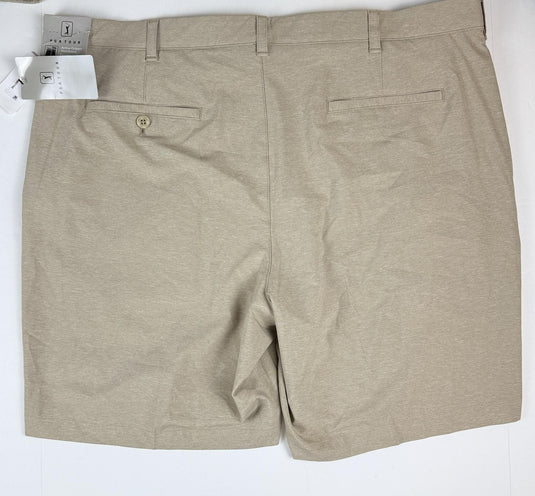 Translation missing: en.PGA TOUR Men's 8” Khaki Heather Performance Golf Shorts Size 40 Stretch UPF 50