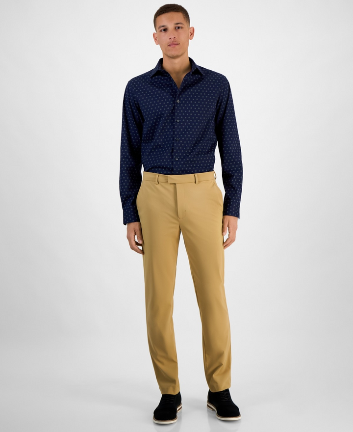 Translation missing: en.Alfani Men's Geo-Print Dress Shirt Slim Fit Navy sage Stretch-15-15.5 32/33