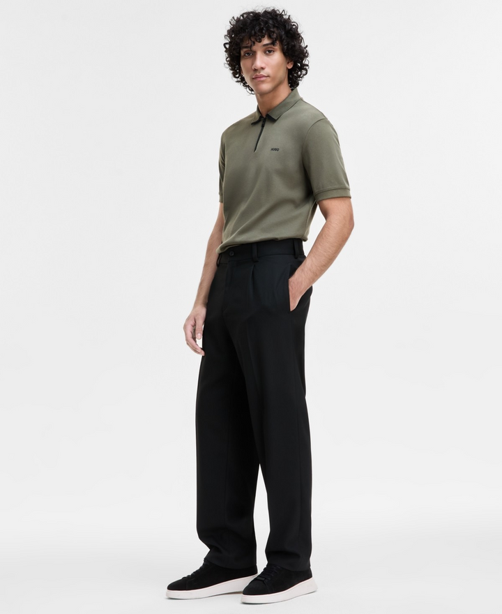 Translation missing: en.Hugo Boss Men's Flips251X Pants Size 36R Black Modern-Fit Unfinished Hem Stretch