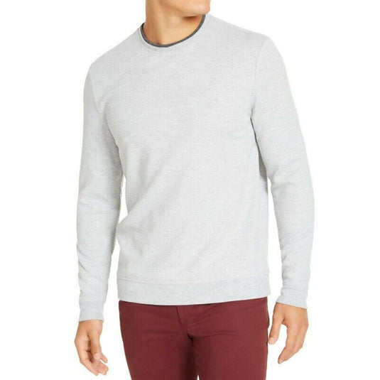 Translation missing: en.Tasso Elba Men's Crossover Textured Sweater Sterling Heather-2XL
