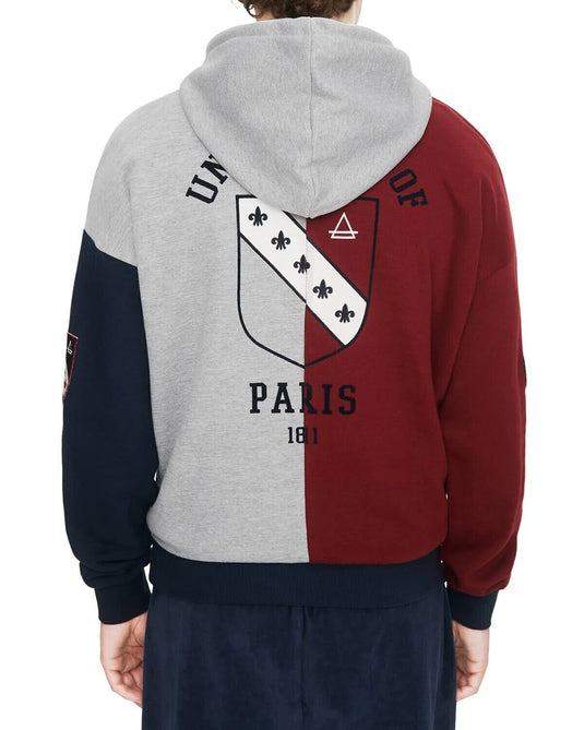 Translation missing: en.Eleven Paris Men's Cotton Color Blocked Embroidered Hoodie Rhubarb Block-XL