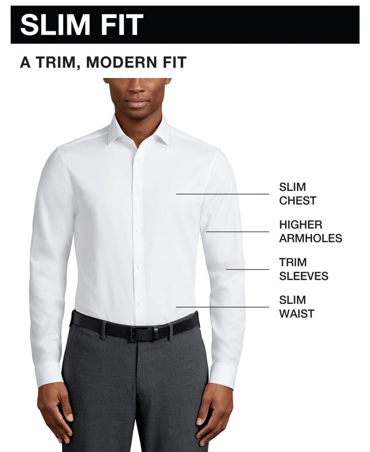 Translation missing: en.Calvin Klein Dress Shirt Mens 17.5 32/33 Mint Julip Steel Plus Slim Fit PinCord