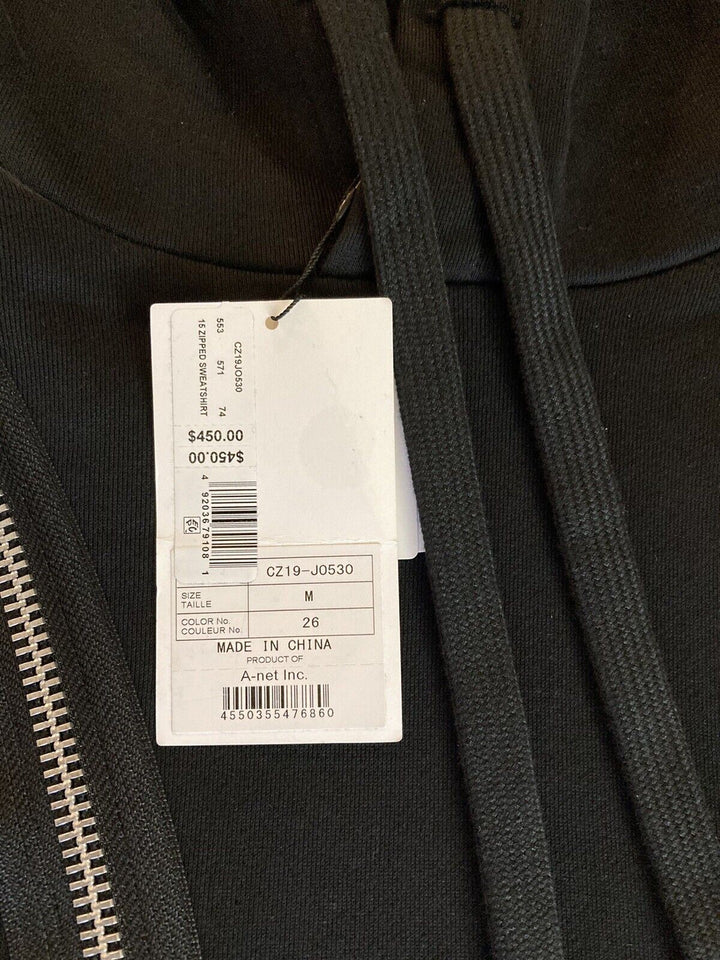 Translation missing: en.Zucca Men's 15 ZIPPED SWEATSHIRT Hoodie Relaxed Fit Black-Medium
