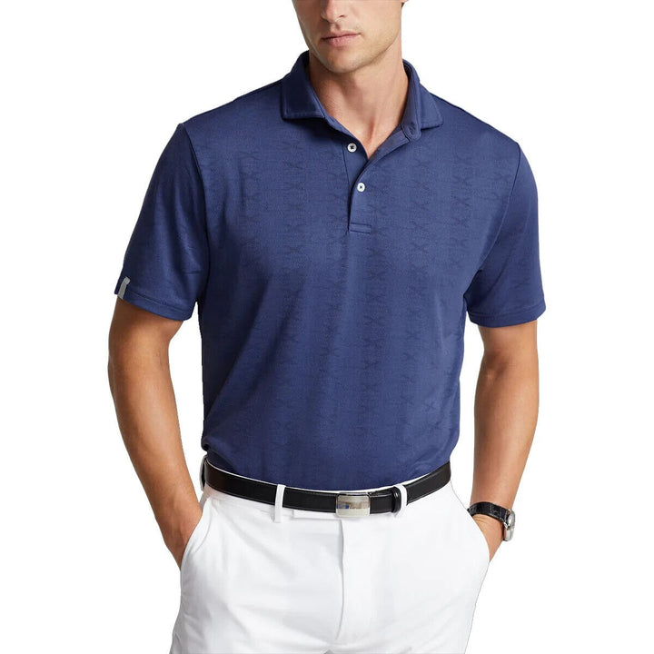 Translation missing: en.RLX Ralph Lauren Men's Knit Jacquard Performance Polo Graphic Light Navy-XL