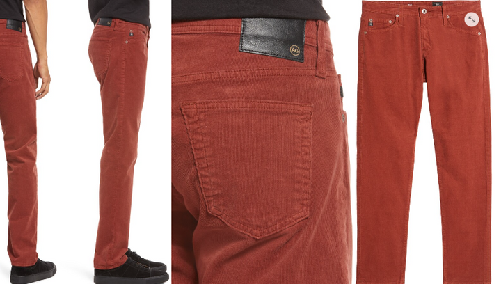Translation missing: en.AG Tellis Men's Modern Slim Fit Corduroy Jeans in Clay Stone-31/34