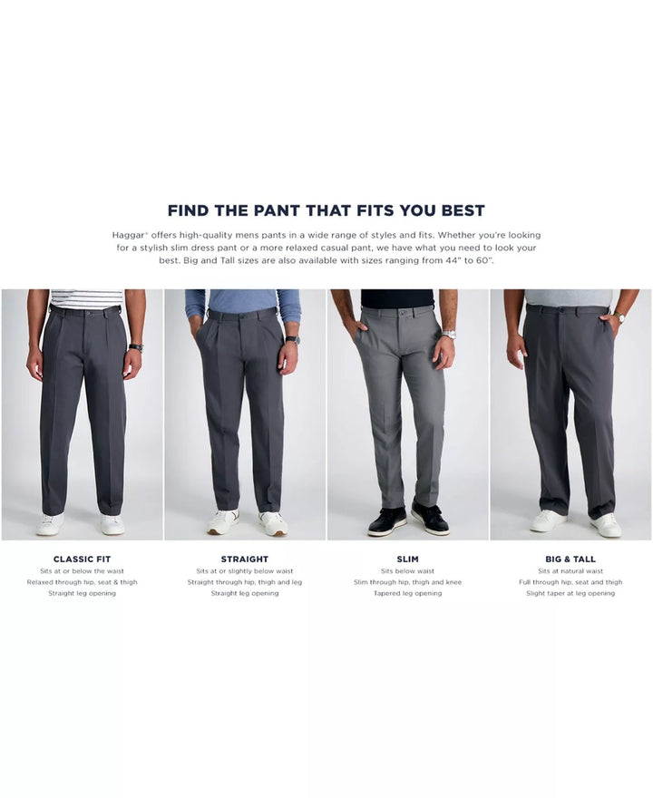 Translation missing: en.Haggar Men's Cool 18 Pro Slim-Fit 4-Way Stretch Moisture-Wick Pants Black-32x32