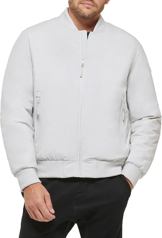 Translation missing: en.DKNY Men's Lightweight Stretch Bomber Jacket in Ice Gray-Large