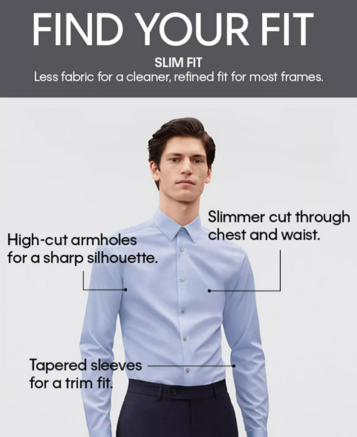 Translation missing: en.Calvin Klein Men's Dress Shirt White-17.5 34/35 Slim-Fit Stretch Collar Logo