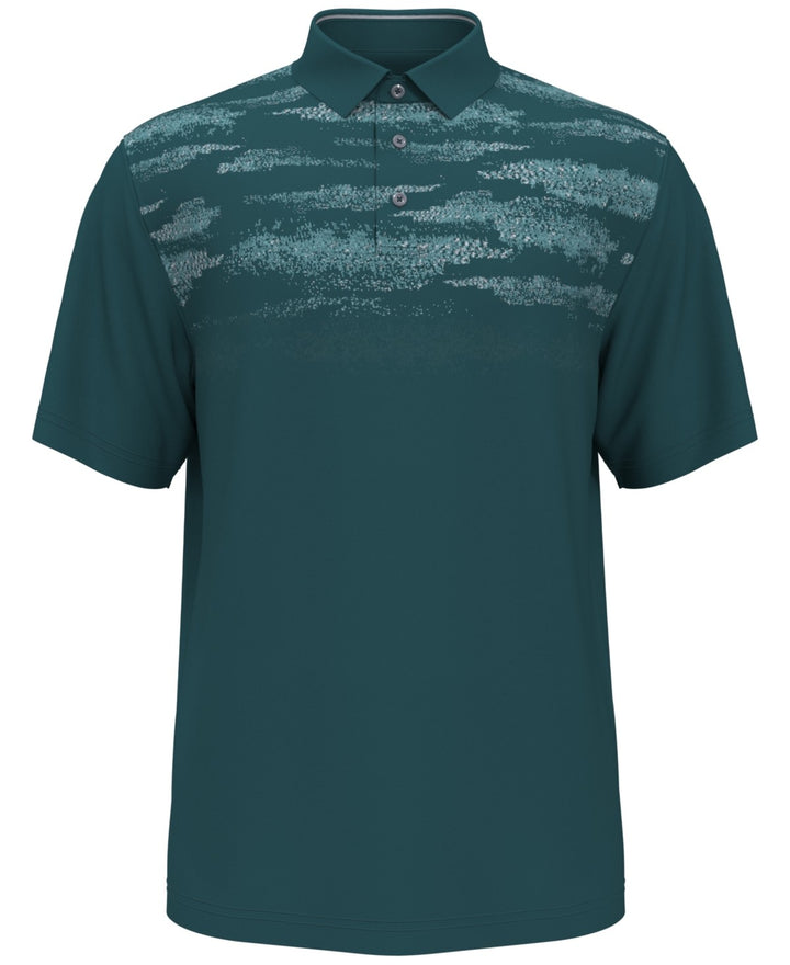 Translation missing: en.PGA Tour Men's Men's Athletic-Fit Terrain Texture Print Golf Polo Green Heron-XL