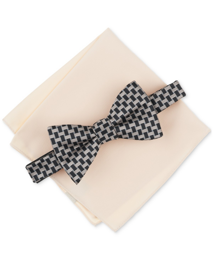 Translation missing: en.Alfani Men's Textured Bow Tie &amp; Pocket Square Set Wedding Formal Volume Pricing