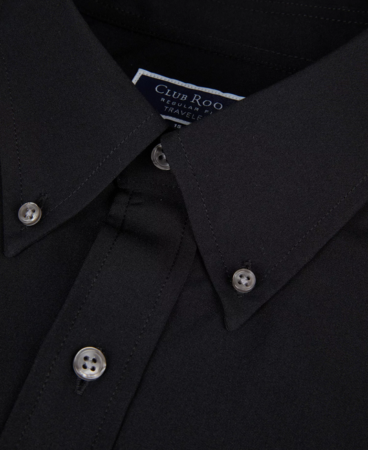 Translation missing: en.Club Room Traveler Dress Shirt Men's 17 32/33 Black Regular Fit Stretch