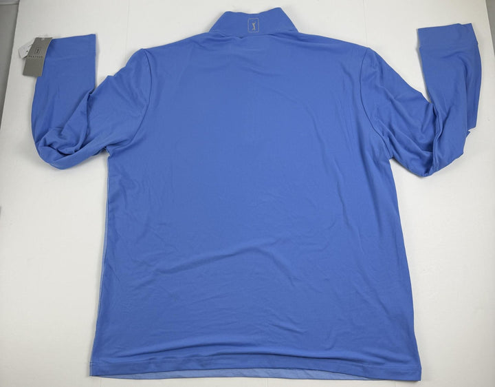 Translation missing: en.PGA Tour Chest Stripe Ombre Long Sleeve Quarter-Zip Golf Sweater LT Blue Size XL