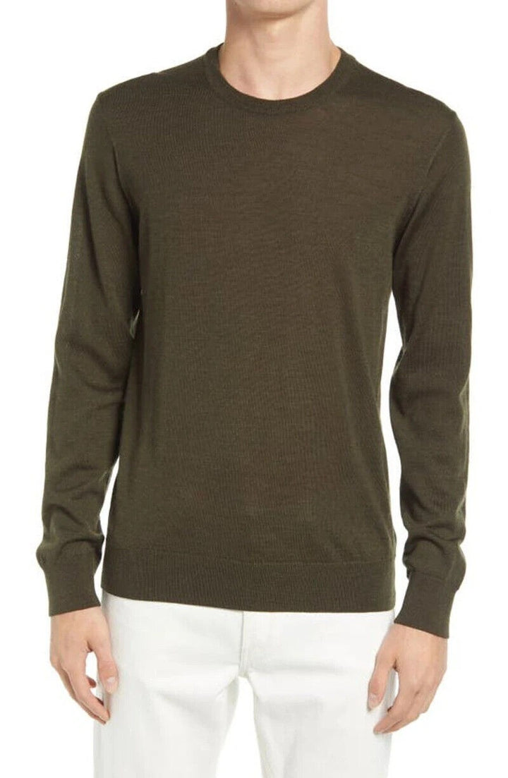 Translation missing: en.NN07 Men's Harry Merino Wool Pullover Sweater in 321 Dark Green Melange-Medium