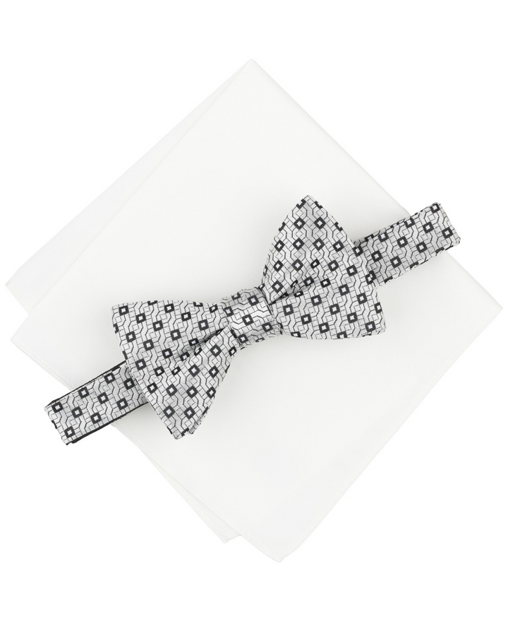 Translation missing: en.Alfani Men's Textured Bow Tie &amp; Pocket Square Set Wedding Formal Volume Pricing