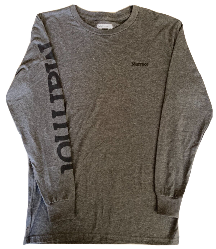 Translation missing: en.MARMOT Men's Logo Sleeve Graphic Long-Sleeve T-Shirt in Charcoal Heather-Small