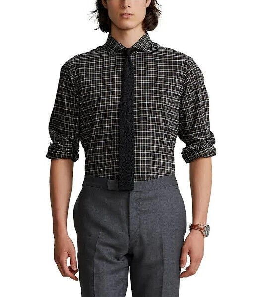 Translation missing: en.Polo Ralph Lauren Men's Classic-Fit Twill Shirt in Black/Tan-Small