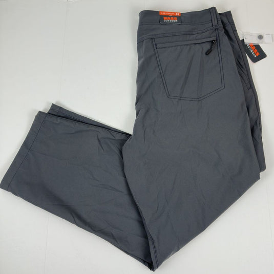 Translation missing: en.Bass Outdoor Men's Slim Straight-Fit Traveler Pants - Asphalt Gray-42x30.5 New
