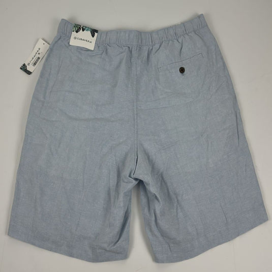 Translation missing: en.Cubavera Men's Linen Blend Drawstring 9" Shorts Cerulean Blue-XL