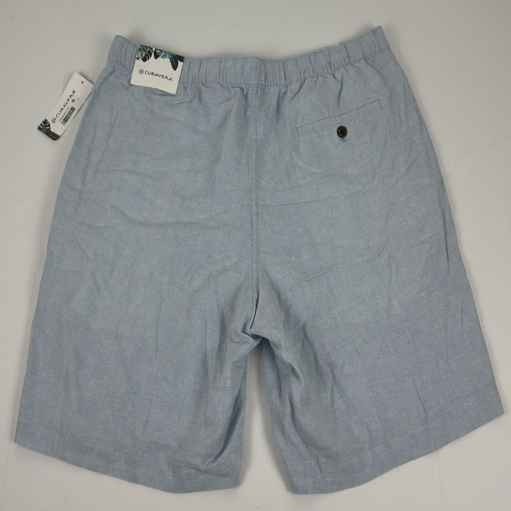Translation missing: en.Cubavera Men's Linen Blend Drawstring 9" Shorts Cerulean Blue-XL