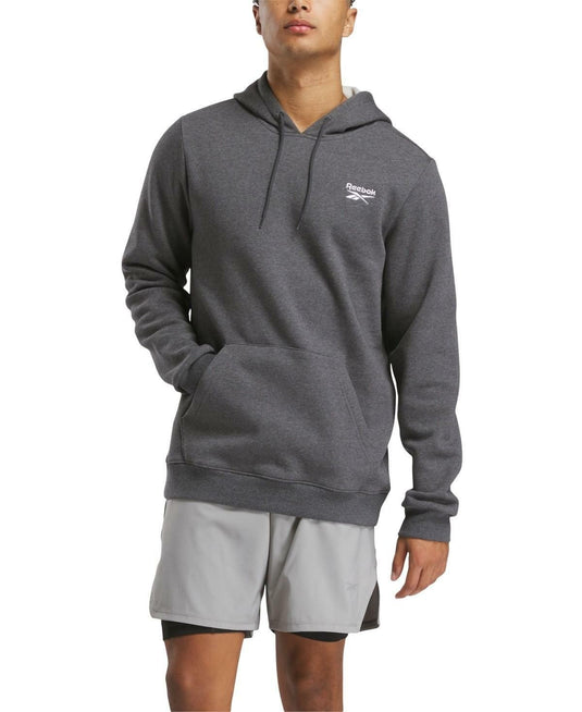 Translation missing: en.Reebok Identity Hoodie Dark Grey Heather Size Large Small Logo Fleece Reg Fit
