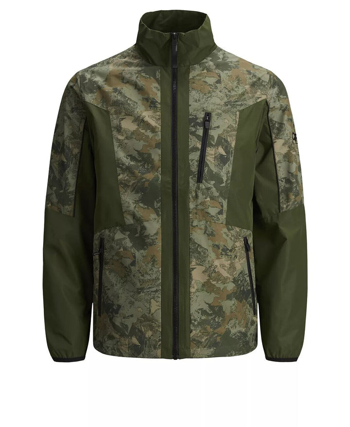 Translation missing: en.Jack &amp; Jones Men's Carson Lightweight Jacket Rifle Green Camo-Size Small
