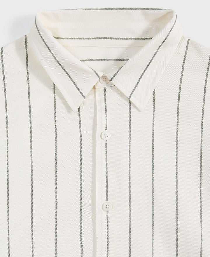 Translation missing: en.Mode of One Mens Relaxed-Fit Striped  Woven Button Shirt Neo Natural-Large
