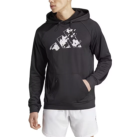 Translation missing: en.Adidas Men's Game &amp; Go Camo Big Logo Training Fleece Hoodie - Black/Grey-2XL