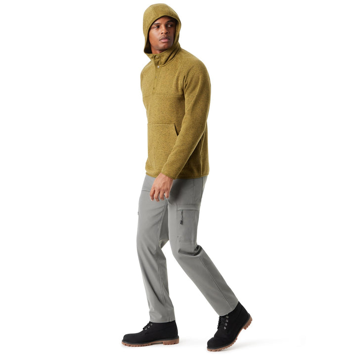 Translation missing: en.Bass Outdoor Men's Regular-Fit Mixed-Media 1/4-Snap Hoodie - Fir Green-Large New