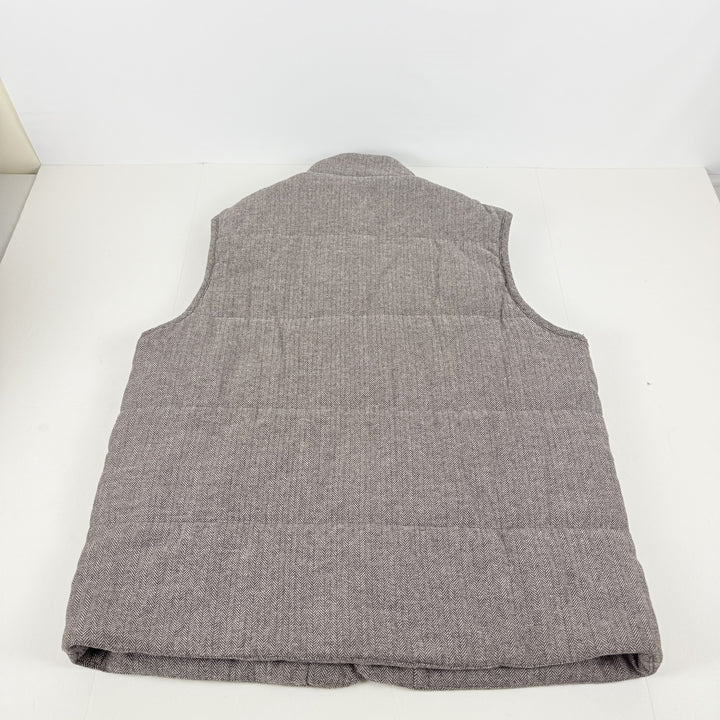 Translation missing: en.Club Room Men's Tweed Herringbone Button-Front Padded Vest Brown-Large