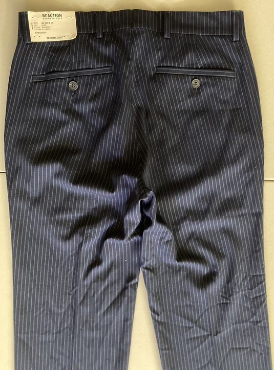 Translation missing: en.Kenneth Cole Reaction Techni Cole Men's Slim-Fit Striped Dress Pants Navy-29/32