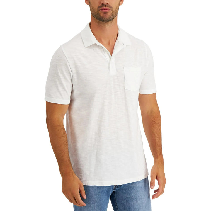 Translation missing: en.Club Room Men's Regular-Fit Slub Textured Polo Shirt White-Small
