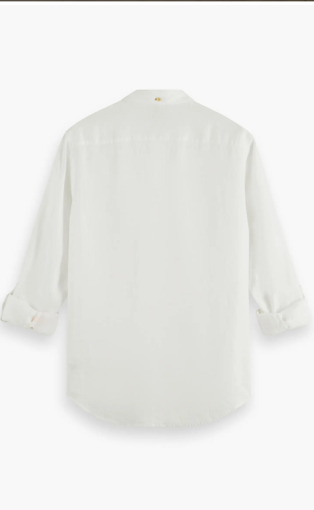 Translation missing: en.Scotch &amp; Soda Men's Reg Fit Linen L/S Shirt with Roll up Sleeves Off White-2XL