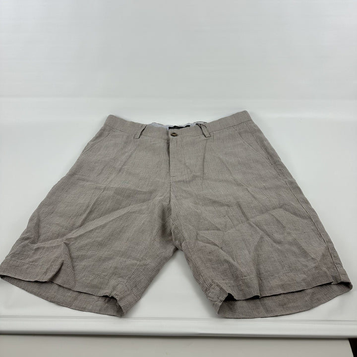 Translation missing: en.The Men's Store at Major Dept Store Linen Micro-Houndstooth Sport Shorts Tan-32