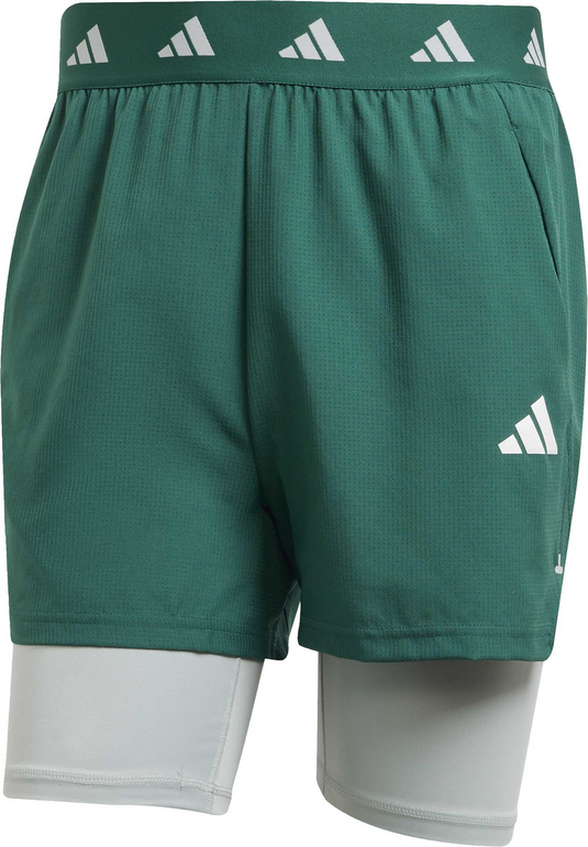 Translation missing: en.adidas Men's Gym 2-in-1 7in Inseam Slim Fit Shorts Collegiate Green Pockets-2XL