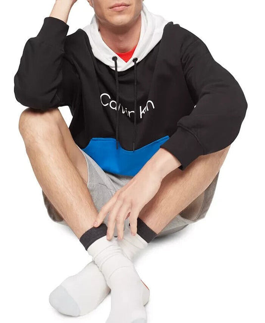 Translation missing: en.Calvin Klein Men's Colorblocked Logo-Print Hoodie in Black Beauty-XL