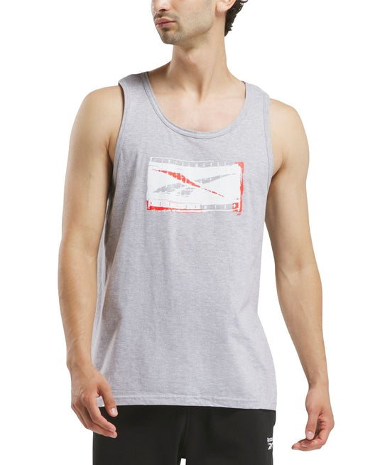 Translation missing: en.Reebok Men's Cotton Blend Graphic Tank - Heather Grey-XL