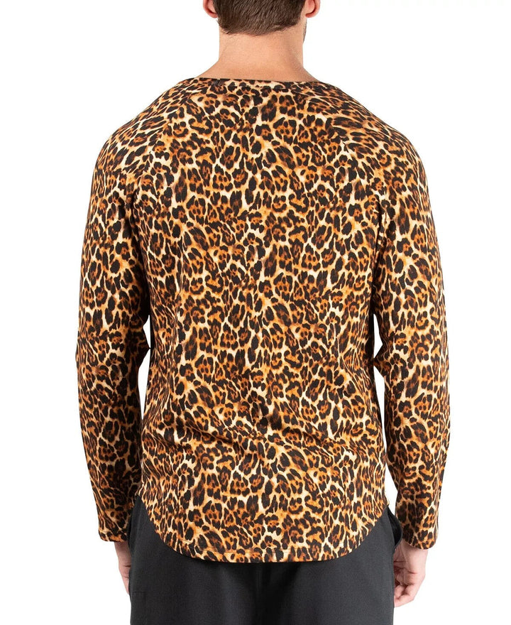 Translation missing: en.Natori Men's Modal/Cotton Kaede Leopard-Print Raglan Shirt Leopard-Medium